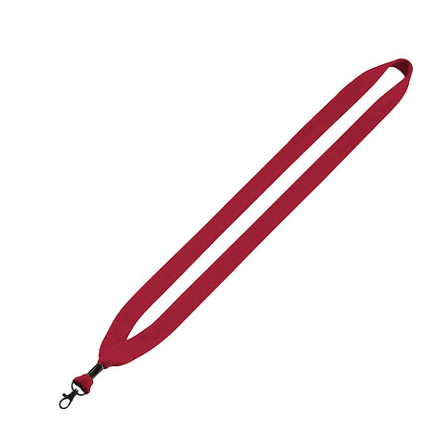 3/4" Cotton Lanyard with Black Metal Lobster Claw in White