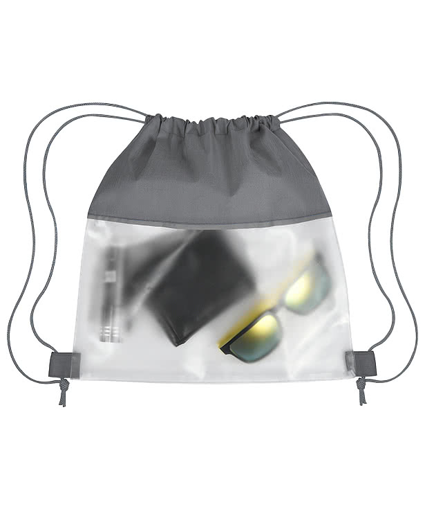 Reflective Heathered Frost Drawstring Bag