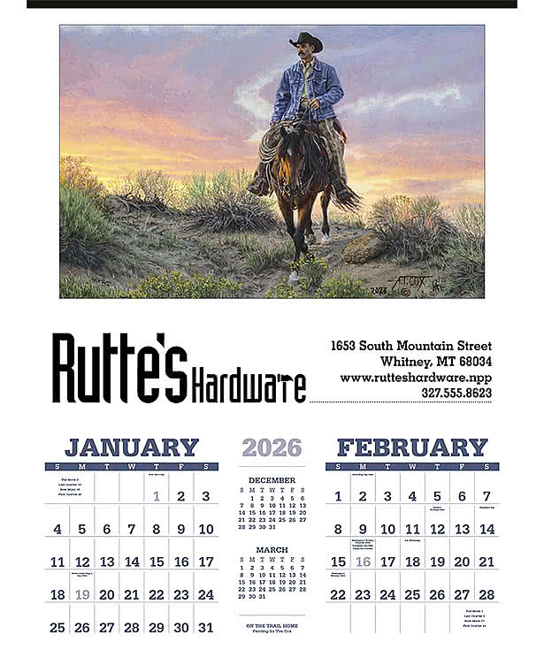 American West by Tim Cox Calendar