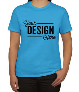 Port & Company Women's Core Cotton T-shirt - Color: Aquatic Blue