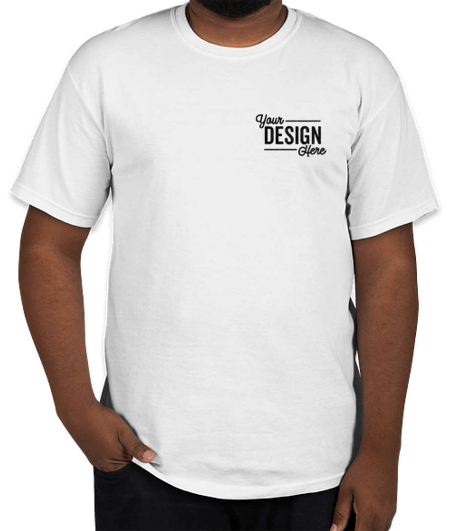 Gildan Ultra Cotton T-shirt - Embroidered in White