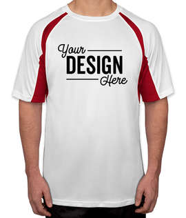 Badger B-Dry Contrast Performance Shirt - Color: White / Red