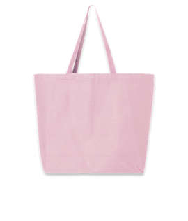 Jumbo Gusseted Cotton Canvas Tote Bag - Color: Light Pink