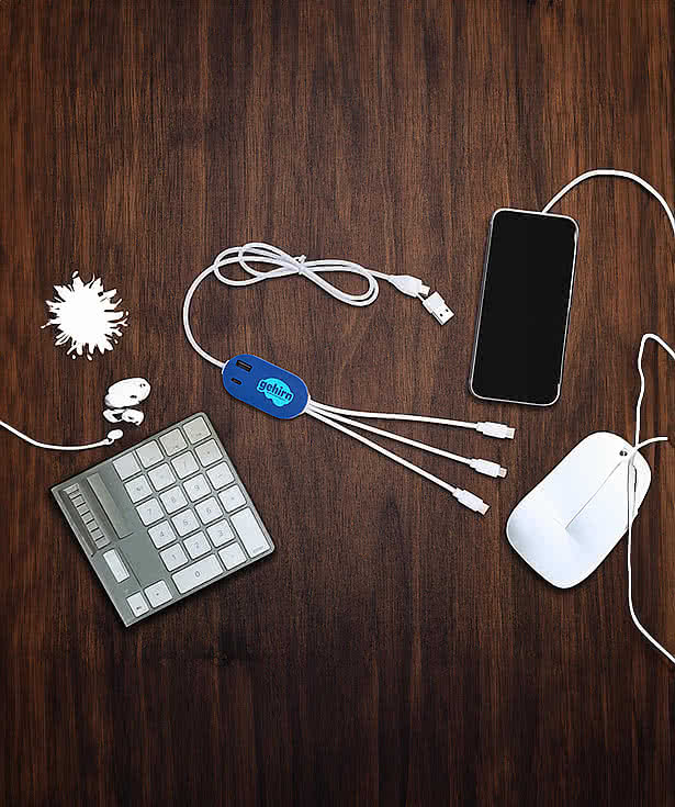 DualLink Charging Cable 2A with USB Hub