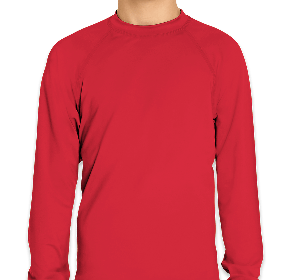 Wet Effect Youth Long Sleeve Rash Guard Shirt-default