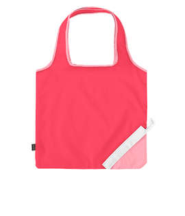 Contrast Foldaway Shopper Tote Bag - Color: Peony Pink / Deep Pink