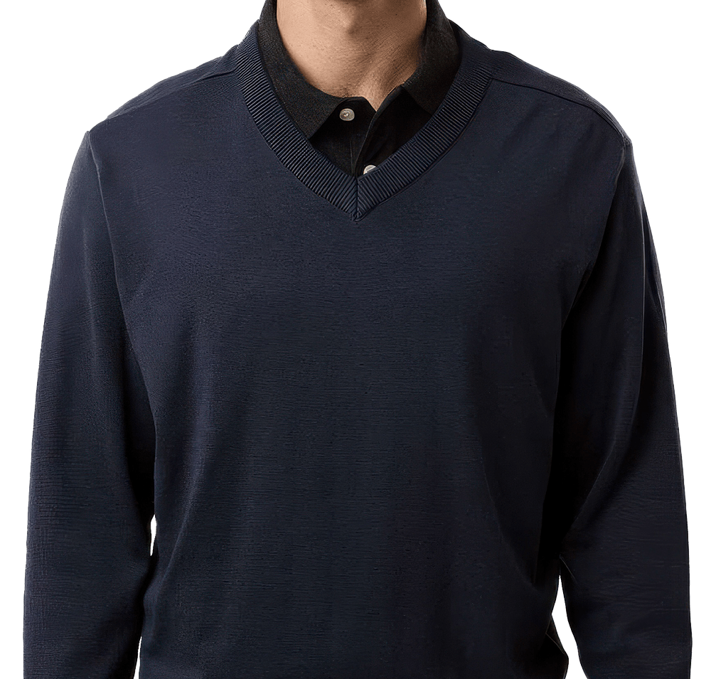 Devon & Jones New Classics Recycled V-Neck Sweater - Embroidered-default