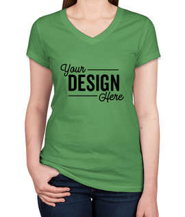Bella + Canvas Women's Slim Fit Jersey V-Neck T-shirt - Color: Leaf