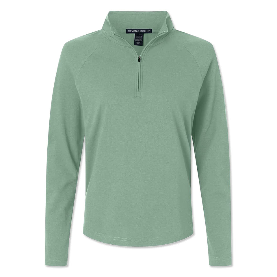 Devon & Jones Women's Seaton Pebble Performance Quarter Zip Pullover