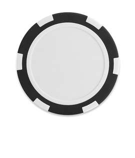 Full Color Six Stripe Poker Chip - Color: Black