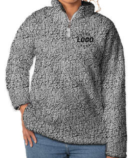 J. America Women’s Epic Sherpa Quarter-Zip Pullover - Color: Black Heather