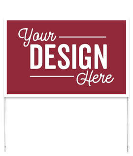 Full Color 22" x 14" Poster Yard Sign with Metal Frame - Color: Maroon