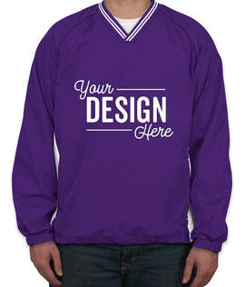 Sport-Tek Tipped V-Neck Windshirt - Color: Purple / White