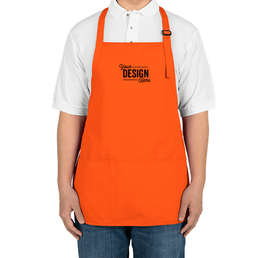Port Authority Stain Release Medium Length Apron - Embroidered - Color: Orange