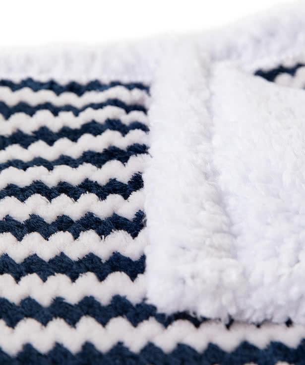 Field & Co. Chevron Striped Sherpa Blanket