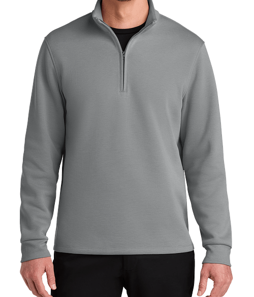 Port Authority Wearever Double Pique Quarter Zip Sweatshirt in Gusty Grey