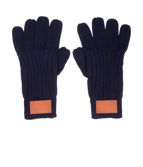 Rib Knit Gloves in BLUE-NAVY