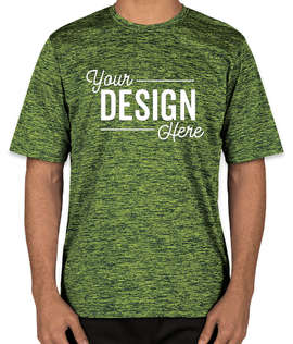 Sport-Tek Electric Heather Performance Shirt - Color: Lime Shock/ True Navy Electric