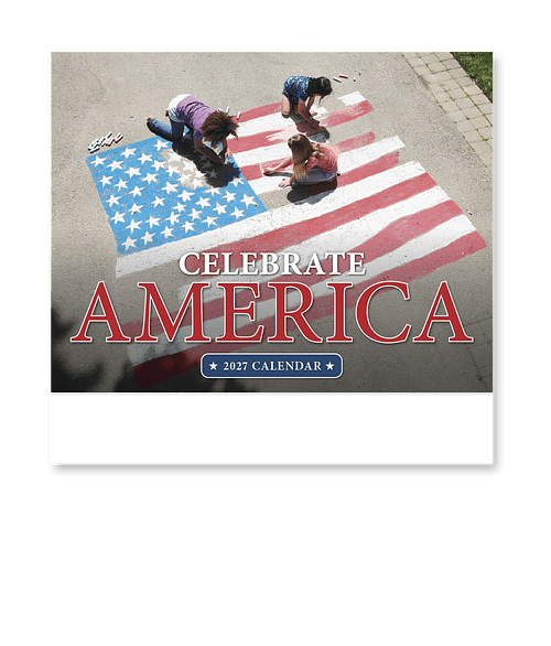 Celebrate America Stapled Monthly Calendar in White
