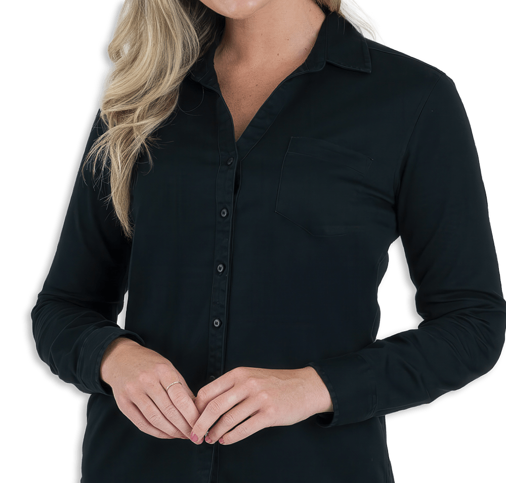 Blue Generation Women's Untucked Long Sleeve Denim Shirt - Embroidered-default