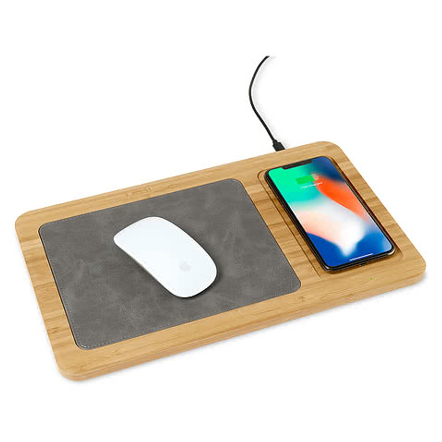 Auden Bamboo Wireless Charging Mouse Pad in Bamboo