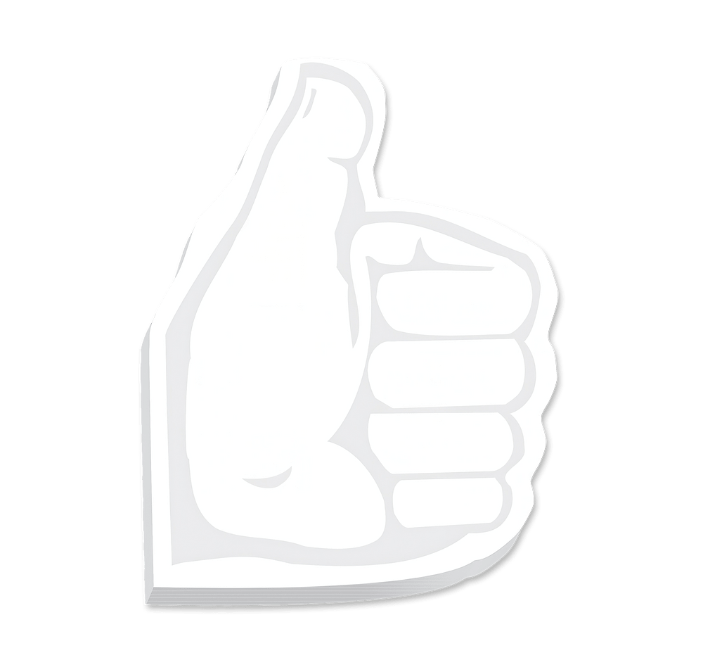 Full Color Thumbs Up Sticky Note - 4" x 3" - 25 sheets/pad (Case of 500)-default