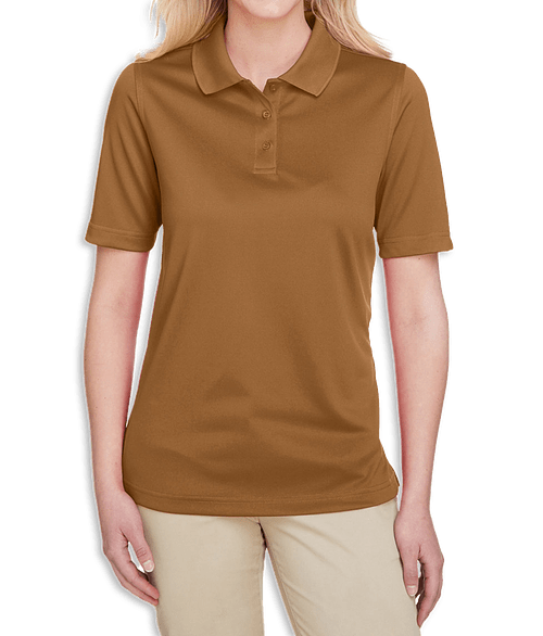 Harriton Women's Advantage Snag Protection Plus Performance Polo - Printed in Duck Brown