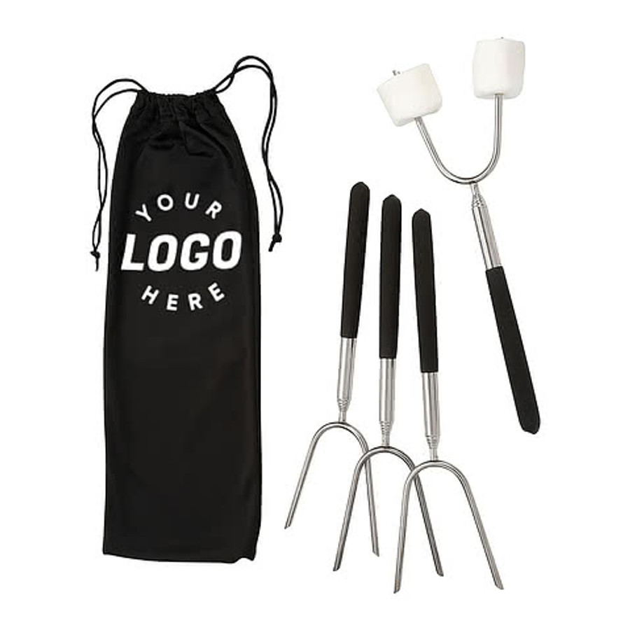 Extendable 34" Roasting Sticks with Carrying Case in Black