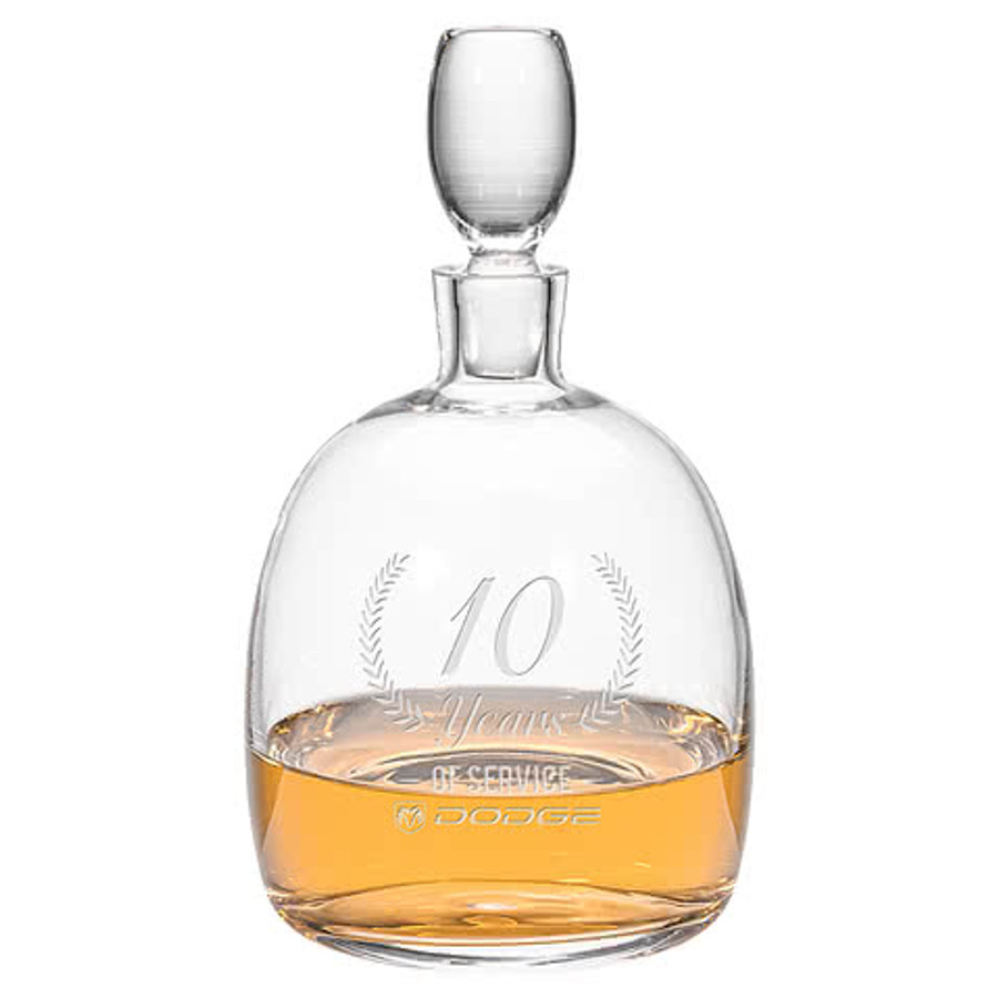 Laser Etched 34 oz. Salerno Decanter with Lid in Clear