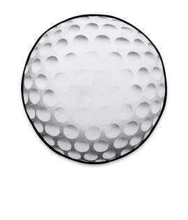 Golf Ball Shaped 100% Cotton Velour Towel - Color: White