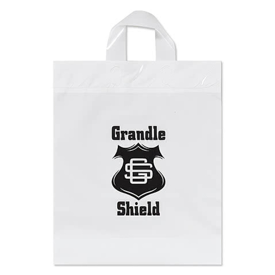 Pony Medium Gusseted Plastic Shopper Bag in Clear