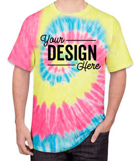 Port & Company Tie-Dye T-shirt - Color: Neon Rainbow