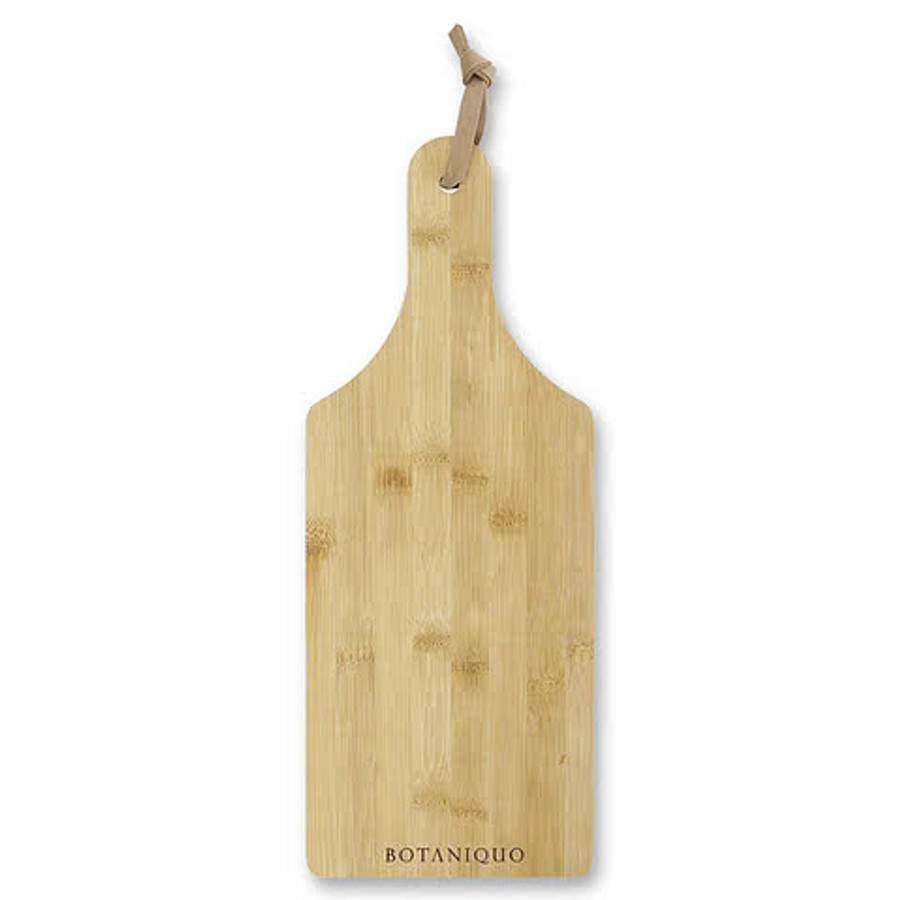 Laser Engraved Bamboo Cutting Board with Handle in Natural