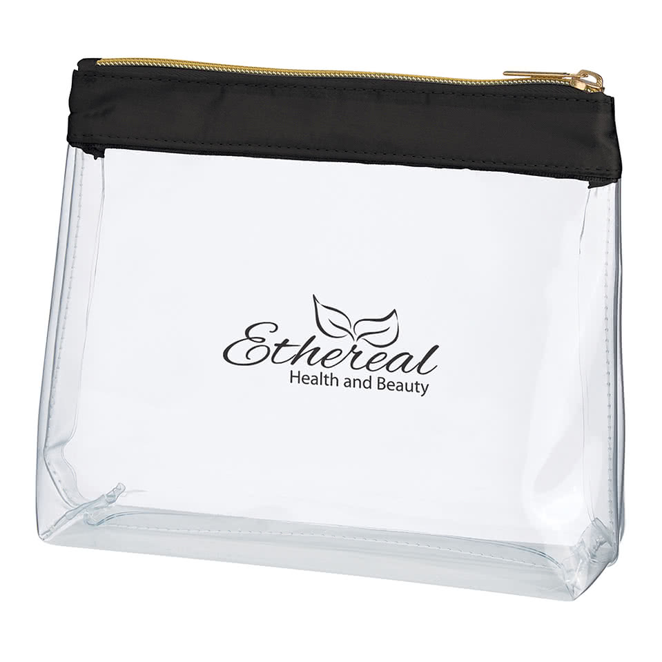 Sadie Satin Clear Cosmetic Bag