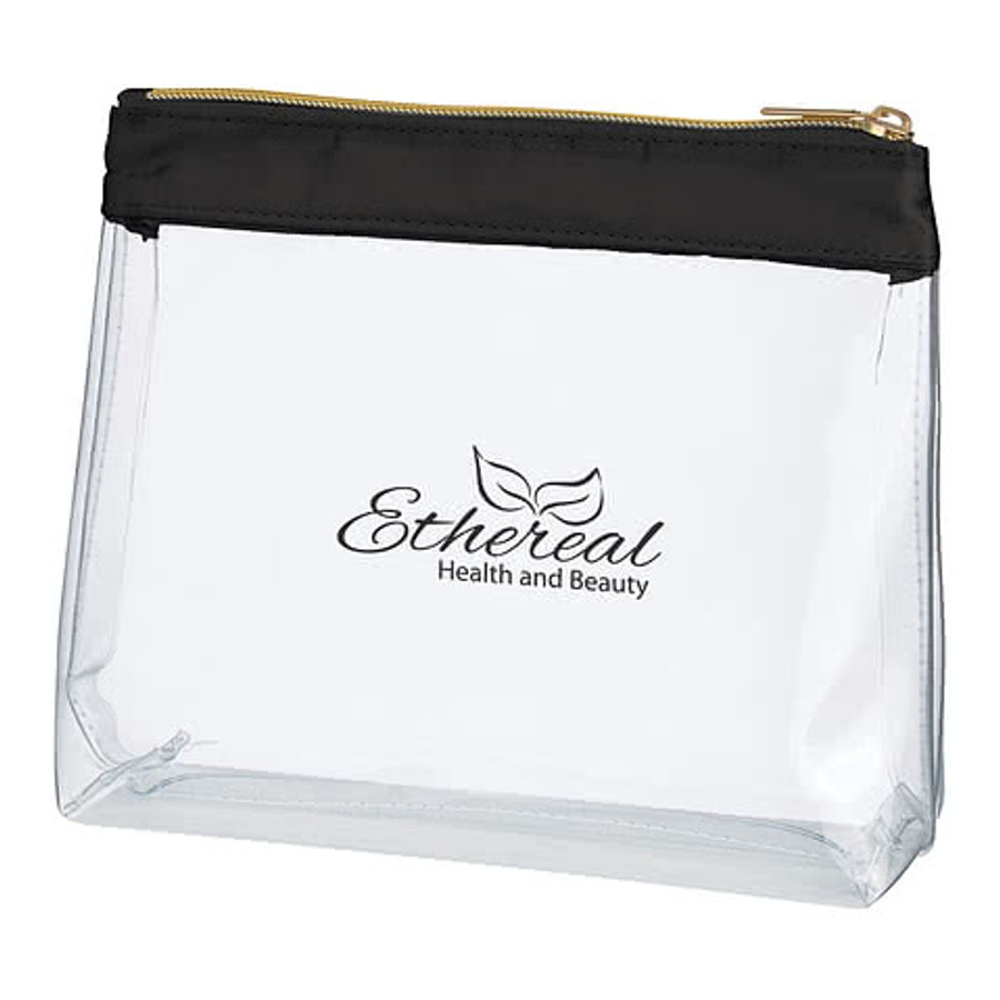 Sadie Satin Clear Cosmetic Bag