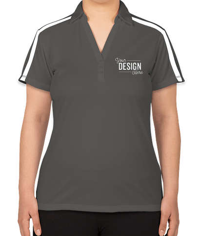 Port Authority Women's Silk Touch Colorblock Performance Polo - Steel Grey / White