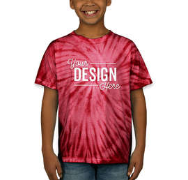 Dyenomite Youth 100% Cotton Tonal Tie-Dye T-shirt - Color: Red