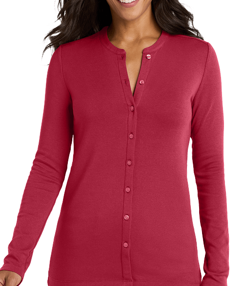 Port Authority Women's Concept Stretch Button-Front Cardigan in Rich Red