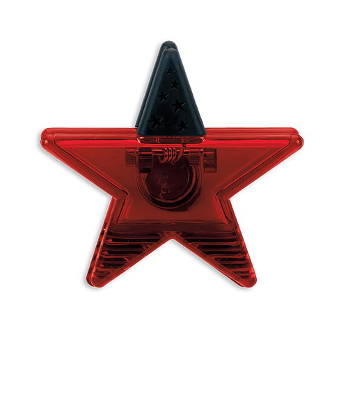 Full Color Star Shaped Magnetic Memo Clip in Translucent Red