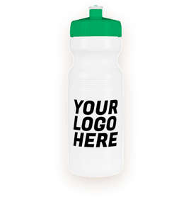 24 oz. Bike Water Bottle - Color: White / Kelly Green