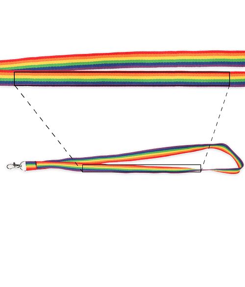Recycled Polyester Rainbow Lanyard in Rainbow