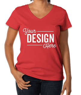 District Women's Re-Tee V-Neck T-shirt - Color: Ruby Red