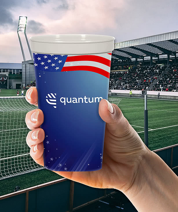 Full Color 22 oz. Big Game Plastic Stadium Cup (Case of 500)