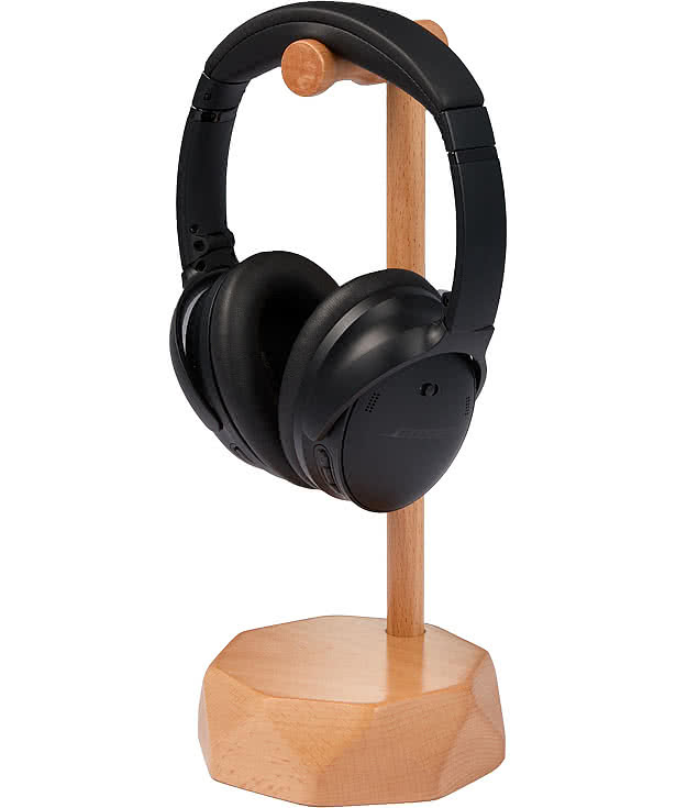 Laser Engraved Desk Tune FSC Wood Headphone Stand