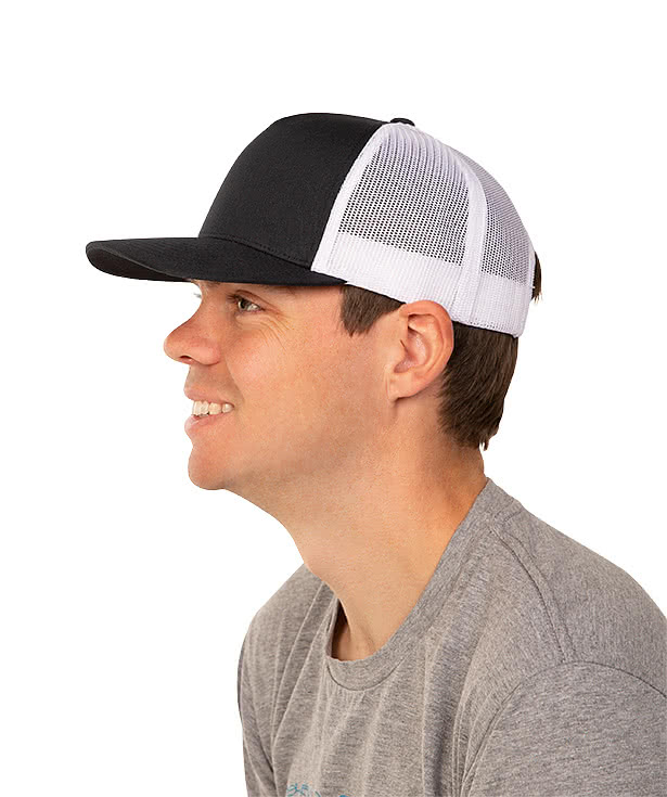 Pacific Headwear Five-Panel Snapback Trucker Hat - Embroidered