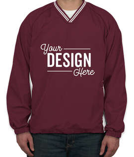 Sport-Tek Tipped V-Neck Windshirt - Color: Maroon / White