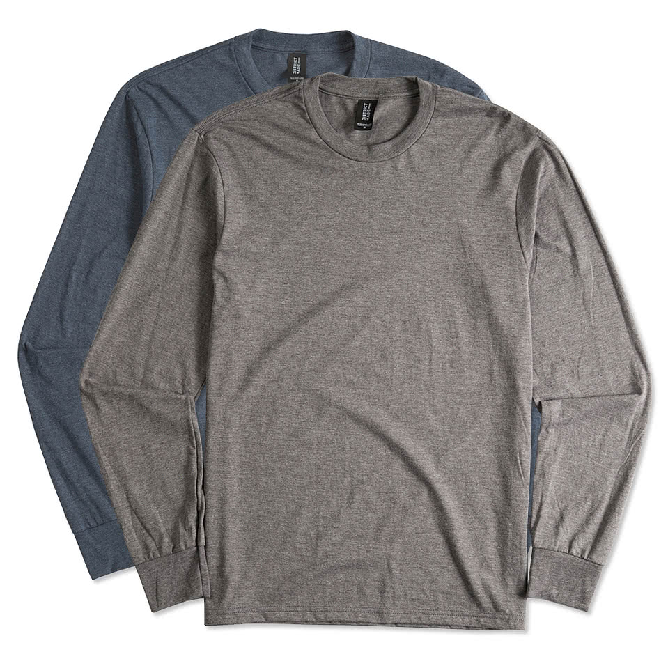 Design Custom Printed District Made Relaxed Tri-Blend Long Sleeve