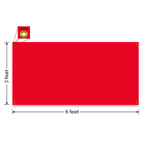 Full Color 6' x 3' Vinyl Banner - Color: Red