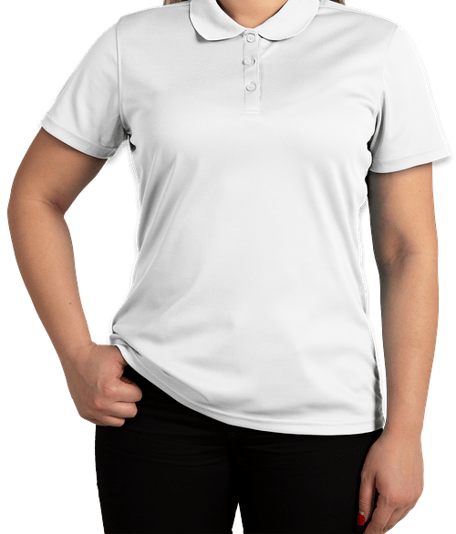 Clique by Cutter & Buck Women's Spin Eco Performance Pique Polo - Embroidered in White