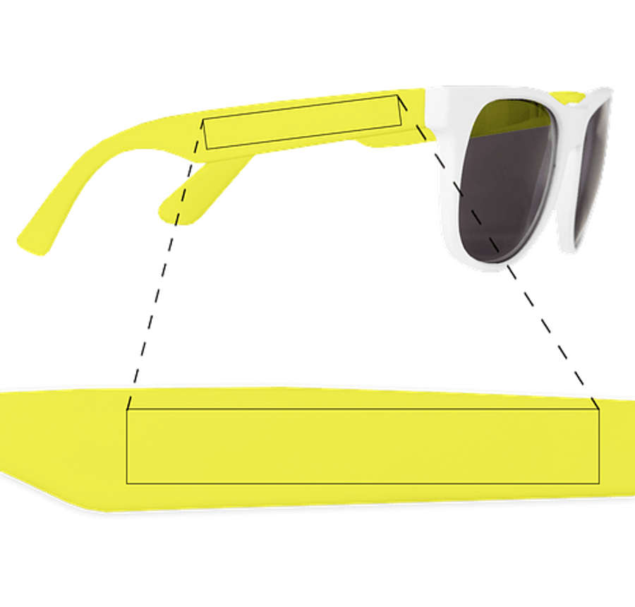 Two-Tone Promotional Sunglasses in White / Yellow
